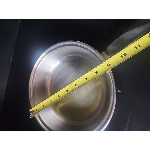 Vtg Flint Ware 8" Skillet Frying Pan w/Lid Stainless Steel Radiant Core USA 5530 - Picture 6 of 7